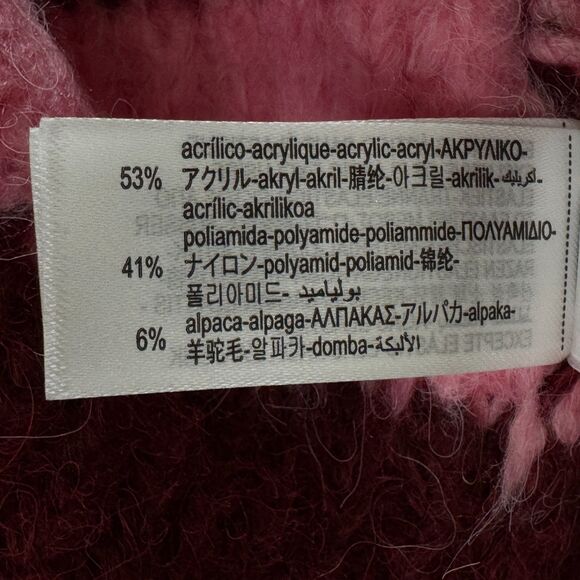 New Zara Stripe Knit Zip Collar Alpaca Sweater Girls Size 11-12 - Picture 4 of 7